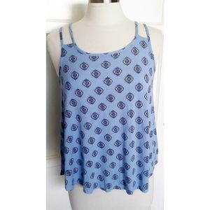 Pink Rose blue tank top